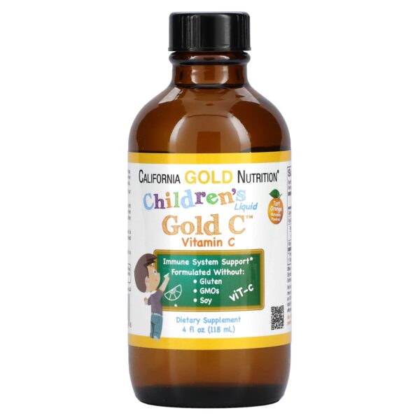 California Gold Nutrition, Children\'s Liquid Vitamin C, Orange Flavor, 4 fl oz (118 ml) - Image 3