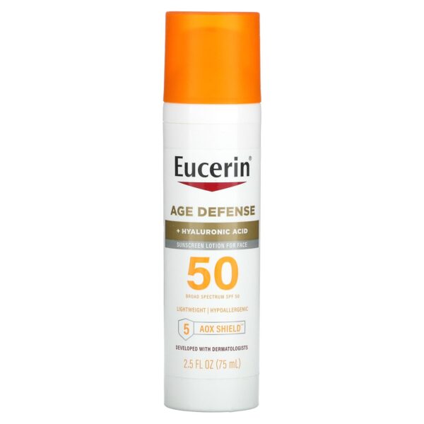 Eucerin, Age Defense, Lightweight Sunscreen Lotion For Face, SPF 50, Fragrance Free, 2.5 fl oz (75 ml) - Image 3