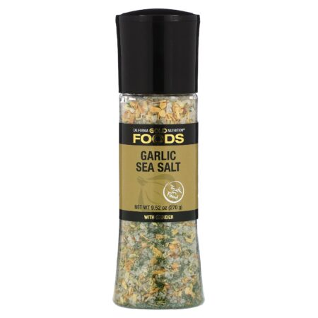 California Gold Nutrition, FOODS – Garlic Sea Salt Grinder, 9.52 oz (270 g)