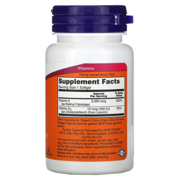 NOW Foods, A&D, 100 Softgels - Image 2