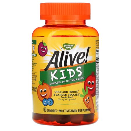 Nature’s Way, Alive! Kids, Complete Multivitamin, Cherry, Orange & Grape , 60 Gummies