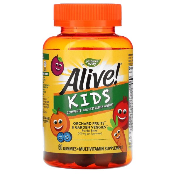 Nature's Way, Alive! Kids, Complete Multivitamin, Cherry, Orange & Grape , 60 Gummies