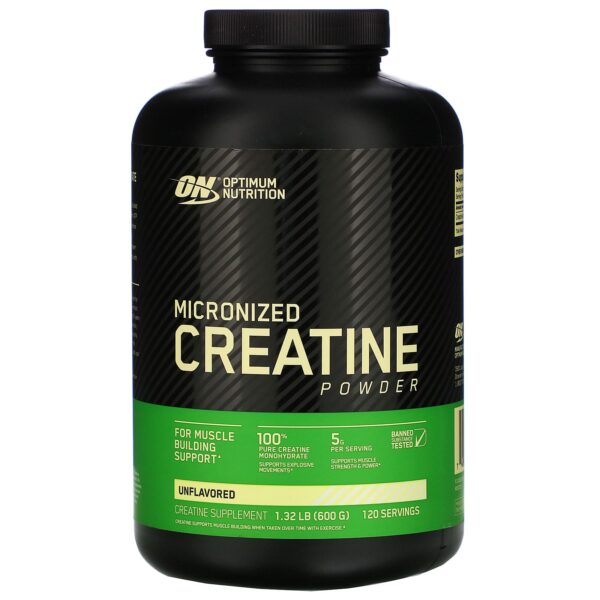 Optimum Nutrition, Micronized Creatine Powder, Unflavored, 1.32 lb (600 g)