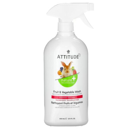 ATTITUDE, Fruit & Vegetable Wash, Unscented, 27.1 fl oz (800 ml)