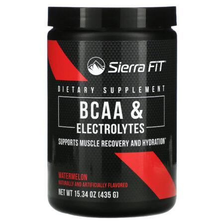 Sierra Fit, BCAA & Electrolytes, 7G BCAAs, Watermelon, 15.34 oz (435 g)