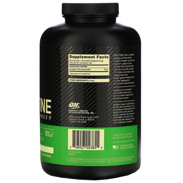 Optimum Nutrition, Micronized Creatine Powder, Unflavored, 1.32 lb (600 g) - Image 2