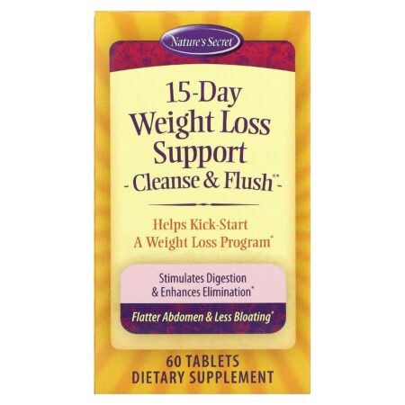 Nature\’s Secret, 15-Day Weight Loss Support, Cleanse & Flush, 60 Tablets