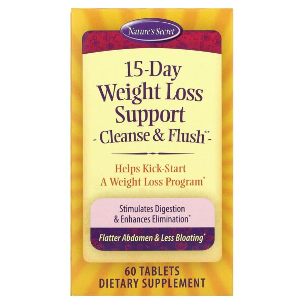 Nature\'s Secret, 15-Day Weight Loss Support, Cleanse & Flush, 60 Tablets