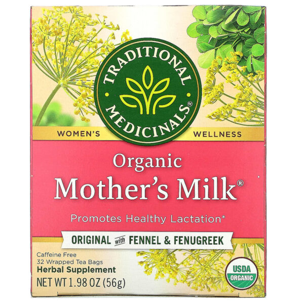 Traditional Medicinals, Organic Mother\'s Milk, Original with Fennel & Fenugreek, Caffeine Free, 32 Wrapped Tea Bags, 1.98 oz (56 g)