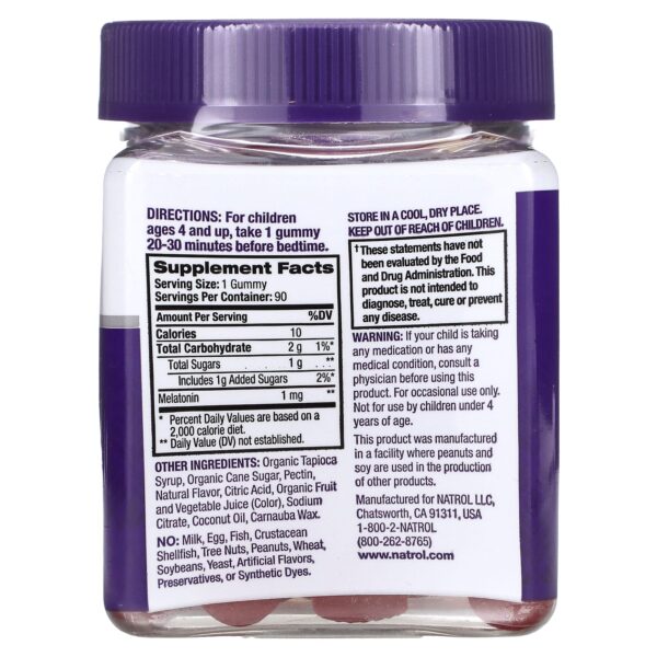 Natrol, Kids, Melatonin, Ages 4+, Berry, 90 Gummies - Image 2