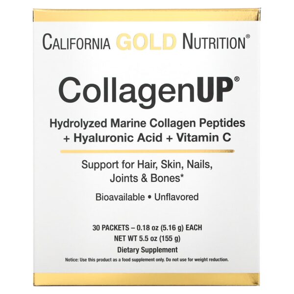 California Gold Nutrition, CollagenUp, Unflavored, 30 Packets, 0.18 oz (5.15 g) Each