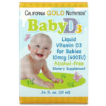 California Gold Nutrition, Baby Vitamin D3 Liquid, 10 mcg (400 IU), 0.34 fl oz (10 ml)