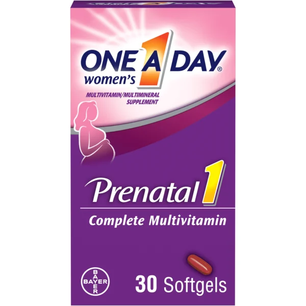 One A Day Females's Prenatal 1 Multivitamin Consisting Of Vitamin A, Vitamin C, Vitamin D, B6, B12, Iron, Omega-3 DHA & & more, 60 Count - Supplement for Prior to, Throughout, & & Post Pregnancy