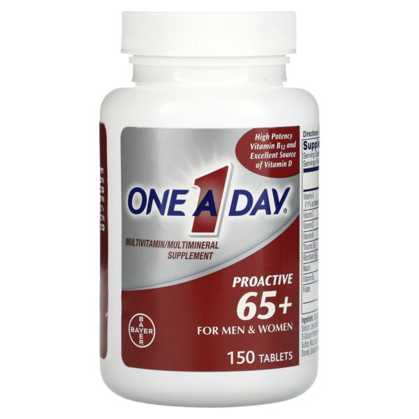 One-A-Day, Proactive 65+, Multivitamin/Multimineral Supplement, For Guys & & Women, 150 Tablets - Image 3