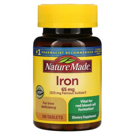 Nature Made, Iron, 65 mg, 180 Tablets