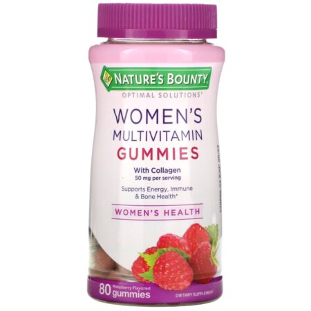 Nature’s Bounty, Optimal Solutions, Women’s Multivitamin Gummies, Raspberry, 80 Gummies