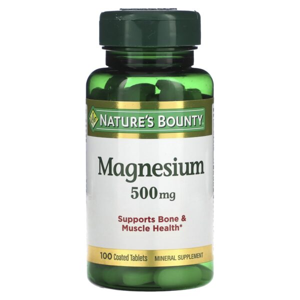 Nature\'s Bounty, Magnesium, 500 mg, 100 Coated Tablets