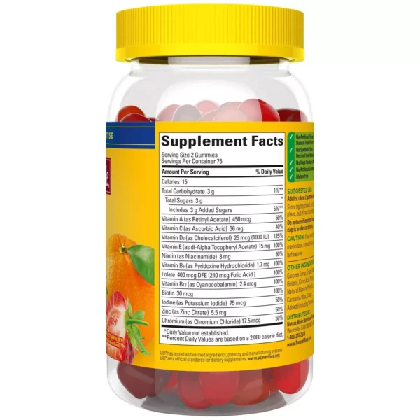 Nature Made® Orange Cherry and Mixed Berry Adult Multi-Vitamin Gummies, 150 ct - Image 2