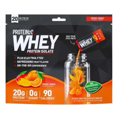 Protein2o Whey Protein Isolate, Orange Mango, 20 Stick Packs