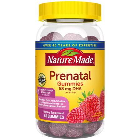 Nature Made Prenatal Gummies with DHA and Folic Acid, 60 Count