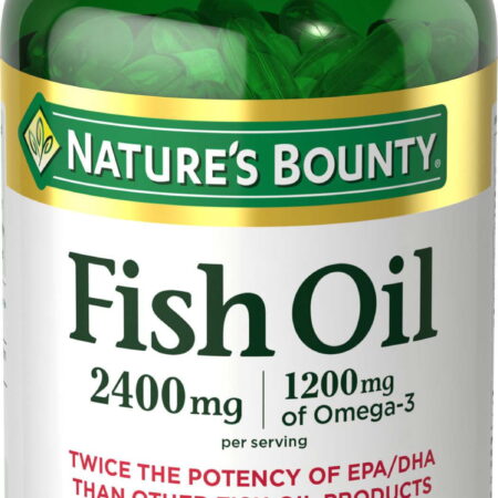 Nature’s Bounty Fish Oil Softgels, Double Strength, 2400 Mg, 90 Ct