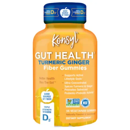 Konsyl® Gut Health Tumeric Ginger Fiber Supplement Gummies