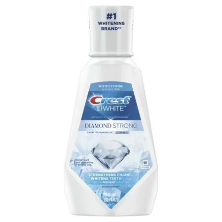 Crest® 3D White Diamond Strong Alcohol Free Fluoride Whitening Mouthwash Wintermint