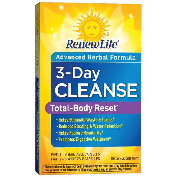 Renew Life 3-Day Cleanse Total Body Reset Dietary Supplement Vegetable Capsules - Image 2