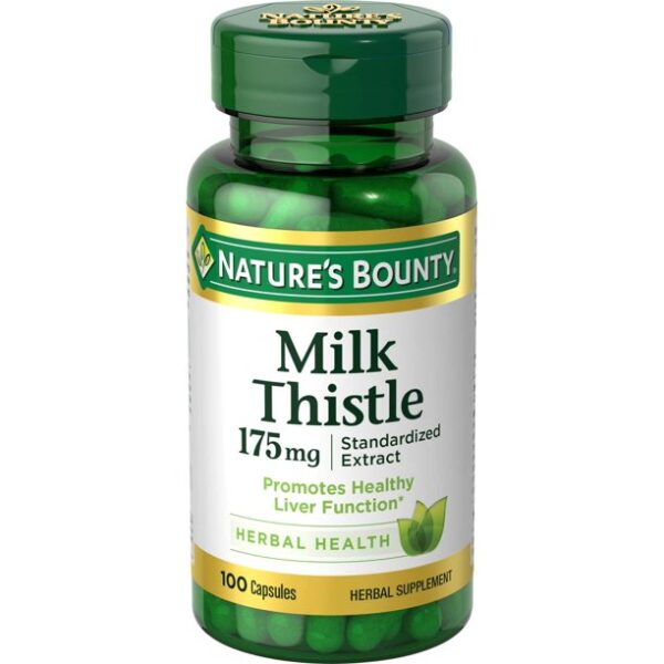 Milk Thistle by Nature's Bounty, Herbal Health Supplement, Supports Liver Health, 175mg, 100 Softgels