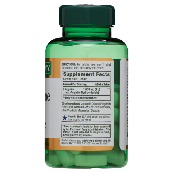 Nature's Bounty L-Arginine Tablets 1000mg - Image 2