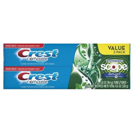 Crest + Scope Outlast Complete Whitening Toothpaste Mint Twin Pack