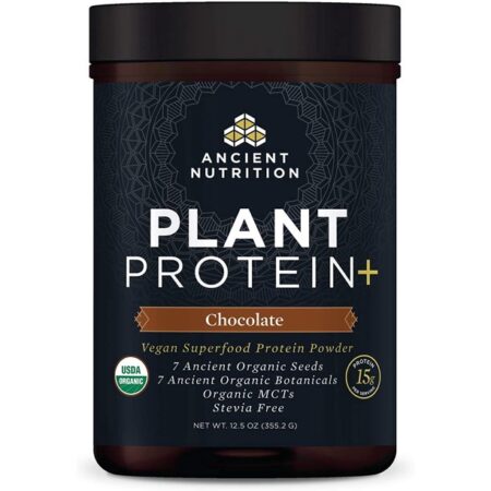 Ancient Nutrition Plant Protein+ Chocolate Vegan Superfood Protein Powder