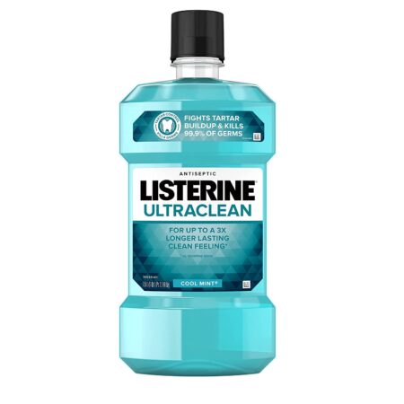 Listerine Ultraclean Antiseptic Mouthwash for Gingivitis, Plaque & Tartar, Mint, 1.5 L